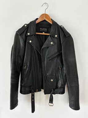 Wilson’s vintage leather motorcycle jacket